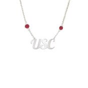 USC Trojans Chelsea Taylor Script Rhodium Necklace